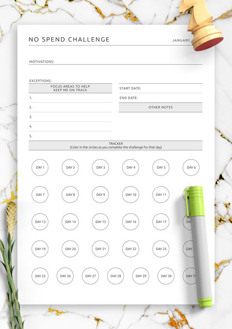 The No-Spend Challenge will help you reduce spending, save money, create an emergency fund and start building capital within 30 days. Using such a tracker will serve as a great motivation for you and will allow you to manage your budget more efficiently, which in turn will lead to a significant improvement in your financial situation. Sections available in this template: School Planner Template, No Spend Month, Household Budget Template, Financial Budget Planner, Grocery List Template, No Spend, No Spend Challenge, Challenge Tracker, Money Saving Techniques