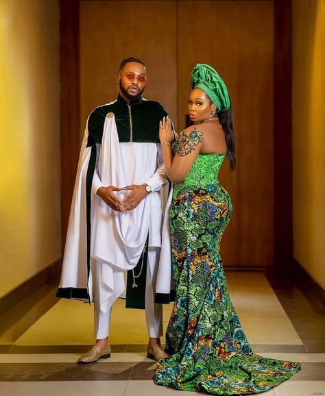 Do you need styles on Ankara long tail dresses with corset? #green #godetdress #corsetgown #ankarataildress Ankara Corset Gown, Ankara Couple Outfit, Gown Ankara, Couples African Outfits, Godet Dress, Ankara Long Gown, Anniversary Outfit, Dress Ankara, Best African Dresses