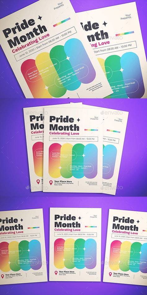 Pride Month Flyer - Flyers Print Templates Pride Graphic Design Poster, Pride Month Campaign, Pride Flyer Design, Pride Social Media Post, Lgbtq Graphic Design, Pride Event Poster, Rainbow Poster Design, Pride Month Graphic Design, Diversity Graphic Design