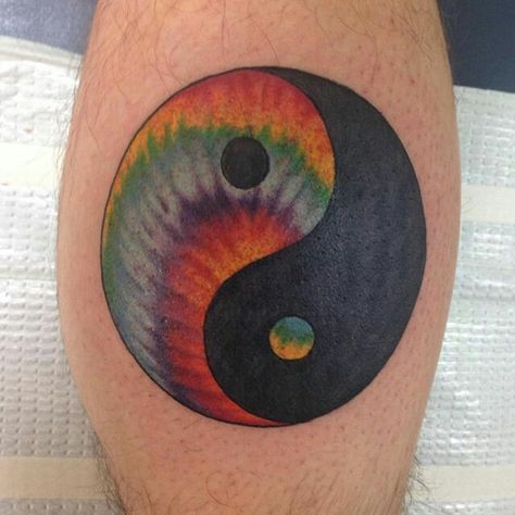 Tie Dye Tattoo, Lgbt Tattoo, Tat Inspiration, Yin Yang Tattoo, Tattoo Over Scar, Peace Tattoos, Yang Tattoo, Pawprint Tattoo, Moon Tattoos