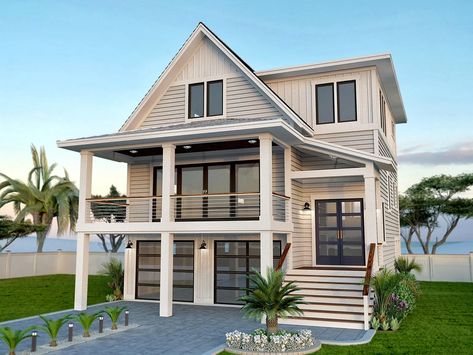 LOT 2 Murrells Inlet Rd, Murrells Inlet, SC 29576 | MLS #2319110 | Zillow Coastal Georgia Homes, 2 Story Beach House Floor Plans, Coastal Cottage Floor Plans, Coastal Home Floor Plans, Coastal Modern Exterior, Cozy Beach House Exterior, Beach Front House Plans, Costal House Exteriors, Seaside House Exterior