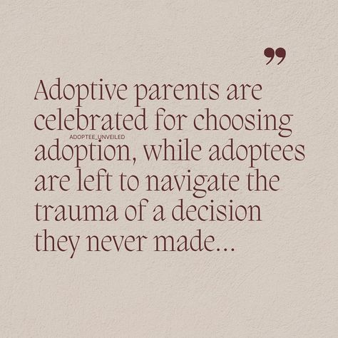 Adoption is often seen as a beautiful choice, but for adoptees, it comes with a heavy cost. We never made the decision, yet we’re the ones who live with the lifelong impact. Let’s shift the conversation to the voices that matter most, the adoptees. #adoption #adoptionjourney #adopteevoices #adopteelife #adoptionawareness #influencers #mentalhealth #journey #selfcare #trauma #education #adoptionconsultant Adoptee Quotes, Adopted Children Quotes, Common App, Common App Essay, Adoption Awareness, Adoption Quotes, Meaningful Sayings, Adoptive Mom, Adoptive Parents