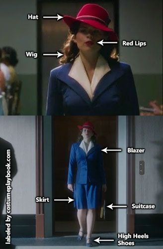 Dress up as the stunning secret agent, Peggy Carter! Full #cosplay guide at: http://costumeplaybook.com/tv-shows/3049-agent-carter-costume/ Agent Carter Halloween Costume, Peggy Carter Halloween Costume, Agent Peggy Carter Outfits, Agent Carter Outfits, Peggy Carter Outfit, Secret Agent Costume, Agent Carter Costume, Peggy Carter Costume, Agent Carter Cosplay