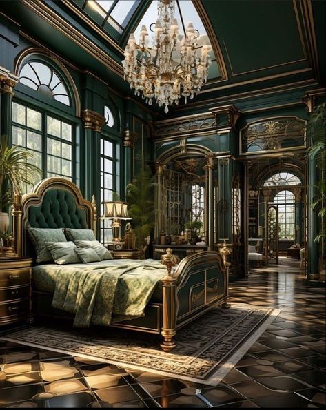 Luxury Victorian Interior, Victorian House Bedroom, Old Mansion Aesthetic, Old Victorian Mansions, Old Mansions Interior, Green Castle, Mansion Art, Manor Interior, Art Deco Style Interior