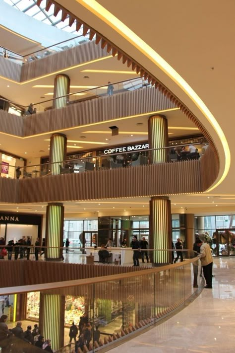 Shopping Center Architecture, Mall Interior, Shopping Mall Interior, Mansion Living, Mall Facade, Atrium Design, Mall Decor, Architectural Lighting Design, Mall Design