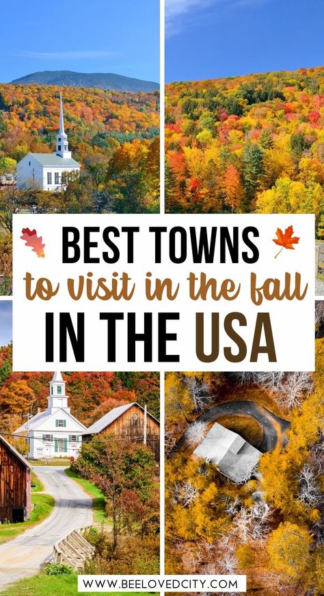 Best Small Towns To Visit In The Fall, Fall In A Small Town, Best Towns To Visit In The Fall, Fall Towns To Visit, Fall Small Town, Fall Town, Roadtrip Ideas, Fall Destinations, Clothing Codes