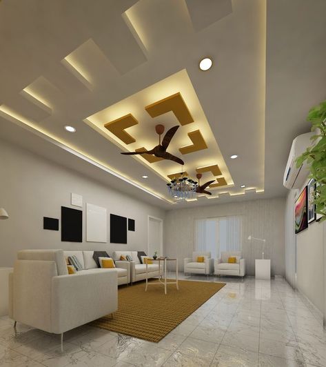 DDF Construction 3D views Fall Siling Design For Hall, False Ceiling Lighting Ideas, False Ceiling Lighting, Ceiling Lights Design, Ceiling Lighting Ideas, Pop Design For Hall, Drawing Room Ceiling Design, Simple False Ceiling Design, Luxury Ceiling Design