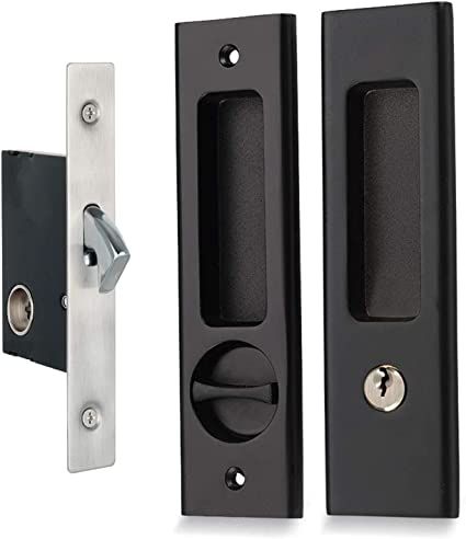 Amazon.com: SHELLA Sliding Door Lock Invisible Recessed Handle Latch Pocket Sliding Door Lock for Wood Furniture Hardware Black, 1 Pack : Everything Else Pocket Sliding Door, Sliding Barn Door Lock, Barn Door Lock, Sliding Door Lock, Barn Door Locks, Recessed Handle, Pocket Door Lock, Privacy Lock, Mortise Lock