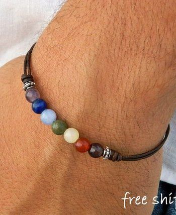 Chakra Bracelet For Men, Men's Bracelets Diy, Diy Jewelry For Men, Manly Bracelets, Chakra Bracelet Diy, Stones For Healing, Mens Bracelet Diy, 7 Chakra Stones, 7 Chakra Bracelet