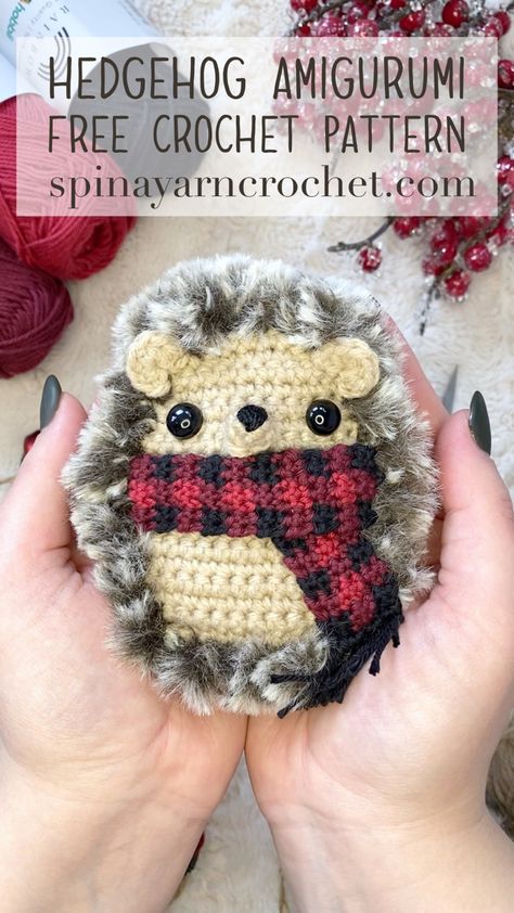 A free crochet pattern from spinayarncrochet.com Crochet Patterns Hedgehog, Crochet Heghog, Spin A Yarn Crochet, Spin A Yarn Crochet Patterns, Fur Crochet Patterns, Hedgehog Crochet Pattern Free, Inappropriate Crochet, Fuzzy Yarn Crochet Projects, Fur Yarn Crochet