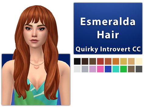 Created by qicc! Maxis Match Long Hair, Esmeralda Hair, Sims 4 Cc Maxis, Long Hair Bangs, Sims 4 Cc Maxis Match, Oscar Hairstyles, Shaggy Long Hair, Hair Set, Sims Hair