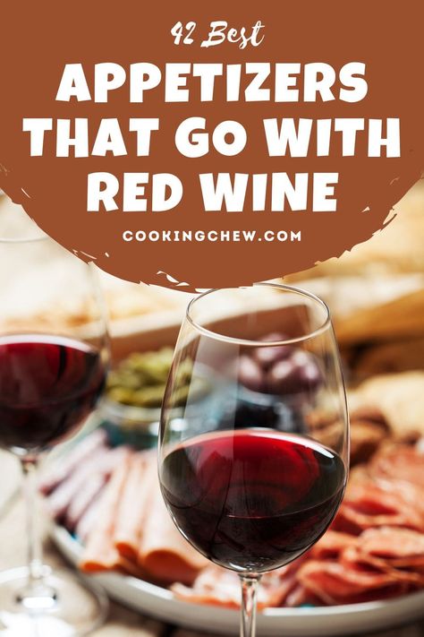 Do you like to have a glass of wine with some small bites before dinner? Have I got an epic list for you! Here are 42 appetizers that go with red wine. Appetizers To Pair With Red Wine, Appetizer With Wine Party Appetizers, Appetizer Recipes For Wine Tasting, Red Wine Snacks, Appetizers To Serve With Wine, Appetizers That Pair With Wine, Snacks With Red Wine, Cabernet Appetizer Pairing, Food To Pair With Red Wine