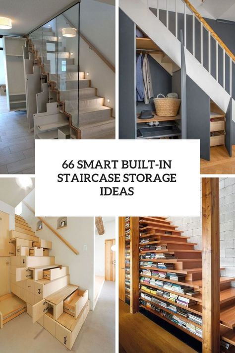 Built In Staircase, Drawers Under Stairs, Staircase Storage Ideas, Stained Staircase, Storage Under Staircase, Scandinavian Storage, Niche Shelves, Stair Shelves, White Staircase