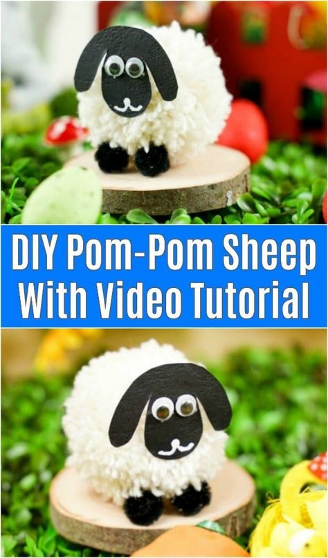 Grab some yarn and the kids to make these adorable and super easy pom pom sheep! These are a great easy kids Easter craft that everyone will have fun creating and making their own. #PomPomSheep #EasterSheep #EasterCraft #KidsEasterCraft #PomPomCraft Pompom Sheep, Sheep For Kids, Pom Pom Sheep, Sheep Craft, Easter Food Crafts, Egg Ideas, Sheep Crafts, Classroom Tips, Kids Easter Basket