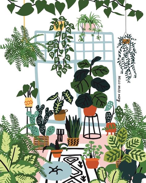 By Hello Miss May on Instagram: “Never enough plants, like ever. I seriously need one room just for plants, I really do. So please hubby make this dream come true for me…” Plant Doodles Aesthetic, House Plants Illustration, Easy Plant Painting, Simple Plant Art, How To Save Water, Plant Paintings, Plant Doodle, Sustainable Gardening, Eco Friendly Products