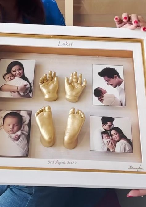 Baby Casting Frame, Baby Casting Ideas, Baby Hand And Foot Prints, Baby Handprint Crafts, Baby Cast, Baby Photography Poses, Hand Casting, Newborn Baby Tips, Baby Photoshoot Boy