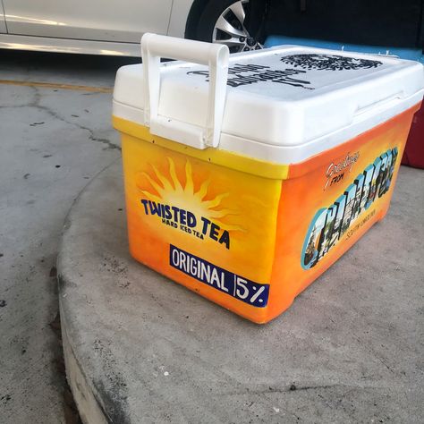 Frat Cooler Twisted Tea, Twisted Tea Cooler, Name On Frat Cooler, Twisted Tea Frat Cooler, Frat Cooler Inspiration, Frat Coolers Formal Nola, Ato Frat Cooler, Nola Cooler Formal, Formal Cooler