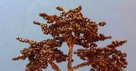 Bead Trees, Bonsai Making, Wire Bonsai, Beaded Flowers Patterns, Wire Art Sculpture, Wire Tree Sculpture, Wire Trees, Wire Tree, Gold Tree