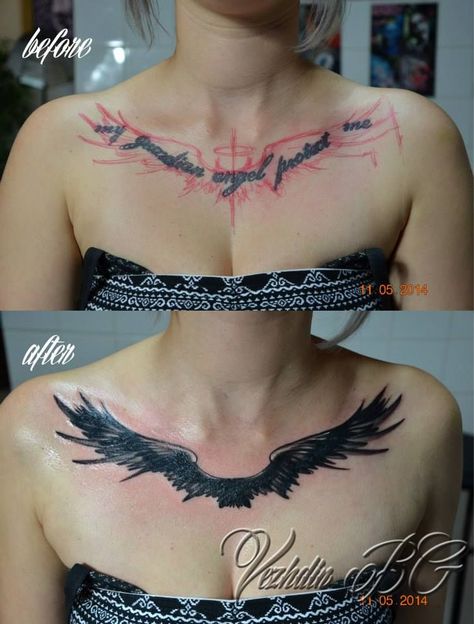 Tattoo Chest Cover Up, Cover Up Chest Tattoo Female, Chest Tattoo Cover Up Female, Chest Cover Up Tattoo, Chest Tattoo Cover Up, Tattoo Alien, Really Bad Tattoos, Ab Tattoo, Coverup Tattoo