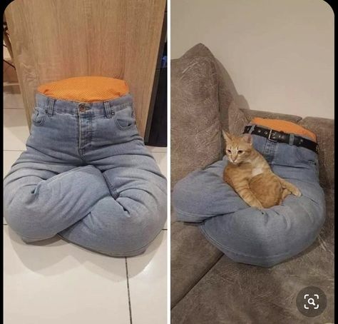 Katt Diy, Katt Grejer, Diy Cat Bed, Diy Pet Bed, Cat House Diy, Diy Cat Toys, Cats Diy Projects, Cat Playground, Cat Hacks