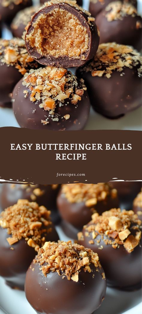 Easy Butterfinger Balls Recipe - Forecipes Butterfinger Balls, Butter Finger Dessert, Christmas Candy Homemade, Butterfinger Candy, Classic Cookies Recipes, Chocolate And Peanut Butter, Christmas Candy Recipes, Christmas Food Desserts, Candy Bars