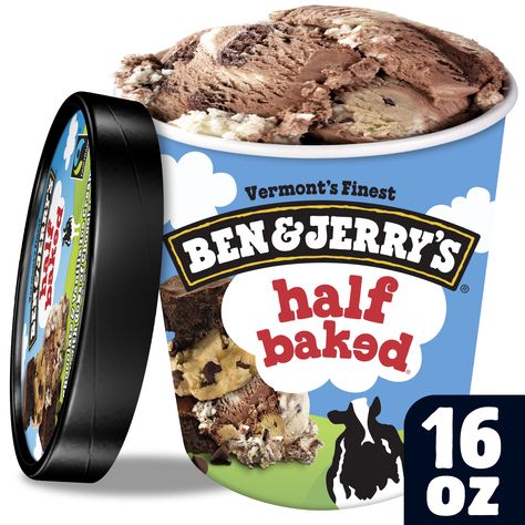 Free 2-day shipping. Buy Ben & Jerry's Ice Cream Half Baked® 16 oz at Walmart.com Half Baked Ice Cream, Baked Ice Cream, Ice Cream Pint, Cookie Dough Fudge, Ice Cream Novelties, Ice Cream Tubs, Cage Free Eggs, Peanut Butter Ice Cream, Peanut Butter Cookie Dough