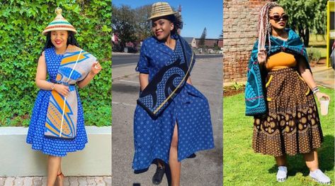 Sotho Traditional Attires 2023 For African Womens Sotho Traditional Attire Women, Sotho Traditional Attire, Sotho Traditional Dresses, African Traditional Wear, Shweshwe Dresses, Traditional Attires, Mermaid Style Dress, African Inspired Clothing, African Inspired Fashion