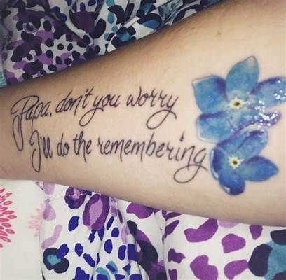 Pin on Crafts Alzheimers Tattoo Grandpa, Ill Remember For You Tattoo, Strange Tattoos, Magnolia Tattoos, Alzheimers Tattoo, Forget Me Not Flower Tattoo, Memorial Tattoos Mom, Tattoos Mom, Forget Me Not Tattoo