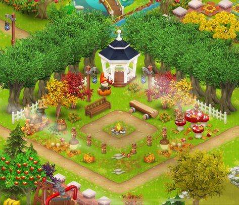 Hay Day Farm Design Ideas Fall, Hay Day Fall Design, Hayday Entrance Design, Cute Hay Day Farms, Hayday Aesthetic, Hay Day App, Hay Day Farm Design, Hayday Layout, Farming Game