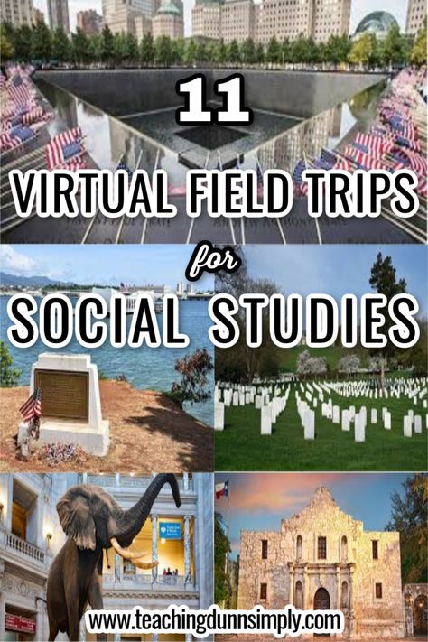 virtual-field-trips-for-social-studies Virtual Field Trips Elementary For Kids, Upper Elementary Social Studies, Virtual Vacation, Elementary History, Kids Learning Videos, Morning Basket, Social Studies Education, Homeschool Field Trips, Classroom Makeover