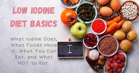 Learn the basics of what iodine does in the body, how it gets into food, and what foods you can and cannot eat on the low iodine diet. Low Iodine Diet Grocery List, Iodine Foods, Iodine Free Diet, Foods With Iodine, Natural Sources Of Iodine, Diet Grocery List, Low Iodine Diet, Radioactive Iodine, Sources Of Iodine