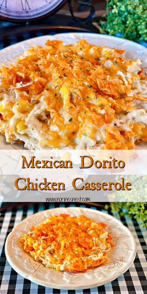 Dorito Chicken Casserole, Doritos Chicken, Dorito Chicken, Dorito Casserole, Mexican Chicken Casserole, Mexican Chicken Recipes, Quick And Easy Dinner, Dinner Recipes Easy Quick, Easy Casserole Recipes