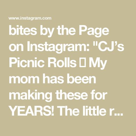 bites by the Page on Instagram: "CJ’s Picnic Rolls 🥐 My mom has been making these for YEARS! The little recipe that you see on the counter of this video? She clipped and saved that from an old Seventeen Magazine from the 70s!   I highly suggest that you double (or triple) this recipe because these will go fast.  Ingredients…   - 1 egg  - 1/2 cup shredded cheddar cheese - 3/4 cup chopped salami  - 2 tbs chopped scallions  - 1 can crescent roll dough  - 2 tsp teaspoons sesame seeds   - Combine cheese, salami, scallions and egg in a bowl - Roll out 4 rectangles of the crescent dough, adding the filling to the long side  - Roll the filling into the dough, connecting the ends to make a donut shape - Brush the tops of each roll with egg wash and sesame seeds  - Bake at 375 for 15 min   #recipe Picnic Planning, Party Snack Food, Shredded Cheddar Cheese, Crescent Dough, Crescent Roll Dough, Crescent Roll, Donut Shape, Seventeen Magazine, Picnic Food