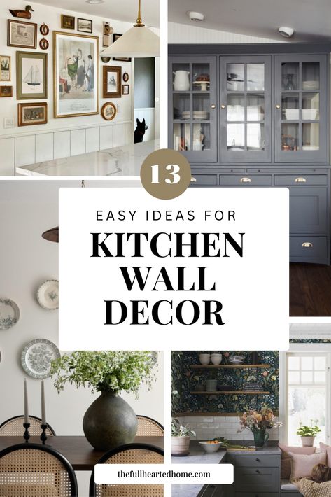 Styling Kitchen Walls, Random Wall In Kitchen, Large Wall Kitchen Decor, Wall Decoration For Kitchen, Photo Wall Kitchen Ideas, Large Wall Decor Kitchen Ideas, Modern Farmhouse Kitchen Art, Big Kitchen Wall Decor Ideas Modern, Big Blank Kitchen Wall