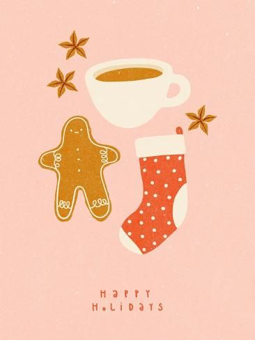 size: 12x9in Photographic Print: Christmas Mood by NKTN : Gingerbread Man Illustration, Christmas Activation, Gingerbread Illustration, Happy Holidays Quotes, Merry Christmas Gingerbread, Christmas Widgets, Christmas Gingerbread Man, Xmas Wallpaper, Christmas Sock