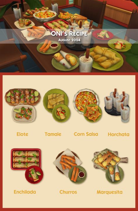 Oni Sims 4 Food, Sims 4 Latin Cc, Sims 4 Mexican Food Cc, Sims 4 Mexican Cc, Sims 4 Mexican, Sims 4 Food Mod, Summer Salsa Recipes, Sims 4 Food Cc, Edam Cheese