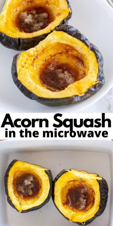 Microwave Acorn Squash, Acorn Squash Sweet, Acorn Squash Recipes Healthy, Acorn Squash Recipes, Baked Squash, Vegetables Recipes, Winter Dishes, Squash Recipe, Microwave Cooking