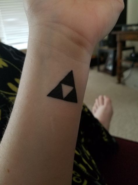 Triforce on my left wrist Triforce Tattoo, I Tattoo, Triangle Tattoo, Tattoos