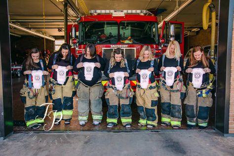 The Stir-Sweet Photos Capture 7 Firefighter Wives All Pregnant at the Same Time Salisbury North Carolina, Mini Aussie, Expecting Twins, Firefighter Wife, Raleigh North Carolina, Fire Dept, Fire Station, Salisbury, Second Child