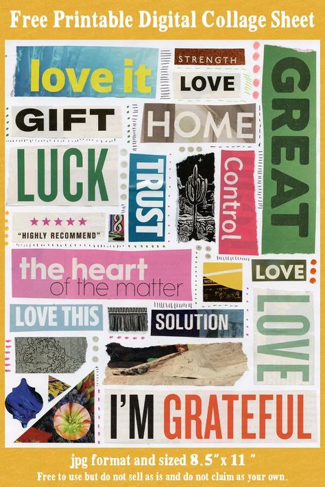 Free Download: Digital Printable Collage Sheet – HG Designs Free Collage Printables, Collage Sheets Free Printables, Free Printable Ephemera, Free Collage, Printable Ephemera, Printable Collage Sheet, Scrapbook Printables, Im Grateful, Diy Book