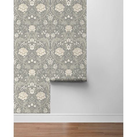 NextWall Honeysuckle Trail Peel and Stick Wallpaper - Bed Bath & Beyond - 35866808 Flora Vintage, Printed Wallpaper, Wallpaper Rolls, Peel Stick Wallpaper, Acanthus Leaf, Accent Wallpaper, Arts And Crafts Movement, Burke Decor, Prepasted Wallpaper