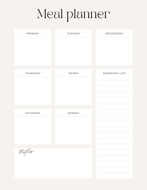 Meal Prep Goodnotes, Meal Prep Template Ipad, Meal Plan Outline, Good Notes Meal Planner, Meal Prep Schedule Template, Dinner Planning Weekly Printable, Meal Schedule Template, Meal Planning Sheet, Meal Prep For The Week Template