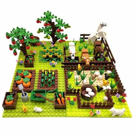 Lego Farm, Blocks For Kids, Lego Display, Lego Diy, Lego Craft, Kids Blocks, Lego Creative, Lego Room, Lego Worlds