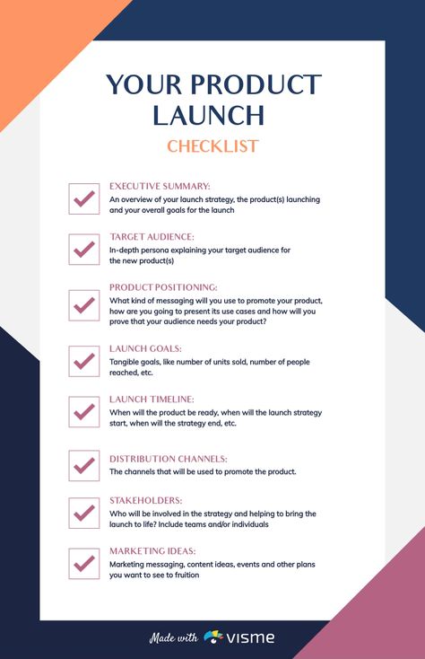 Product Launch Checklist Infographic Template Visme Product Launch Checklist, Checklist Infographic, Checklist Design, Launch Checklist, Process Infographic, Launch Strategy, Infographic Template, Executive Summary, Use Case