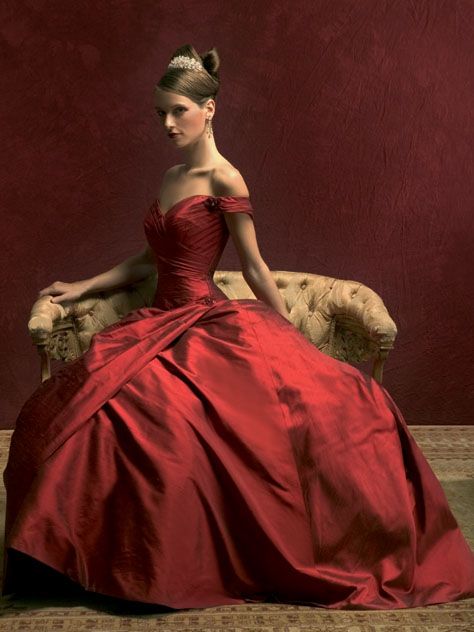 Wear a designer ballgown to an extraordinary event like The Metropolitan Opera. Demetrios Wedding Dress, Red Ball Gowns, Burgundy Gown, Red Ball Gown, Red Wedding Dress, Red Wedding Dresses, Bride Gowns, Red Wedding, Gorgeous Gowns