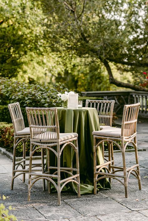 Wedding Cocktail Tables, Cocktail Table Decor, Graydon Hall Manor, Cocktail Hour Decor, French Country Wedding, Outdoor Cocktail, Cocktail Hour Wedding, Garden Venue, Wedding Furniture