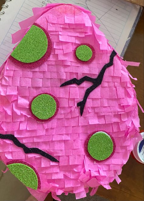 Dinosaur Egg Pinata, Egg Pinata, Dinosaur Egg, Diy Pinata, Dinosaur Theme Party, Dinosaur Eggs, Dinosaur Theme, 4th Birthday, Theme Party