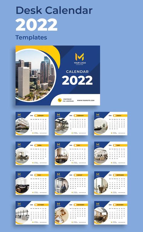 Desk Calendar 2022 Design Template INDD, IDML. A5 Paper Size, 12 Months + Cover. Desk Calendar Cover, Calendar Design Layout, Desk Calendar Template, Desk Calendar Design, Wall Calendar Design, Calendar Design Template, New Year Is Coming, Poster Design Layout, 2022 Design