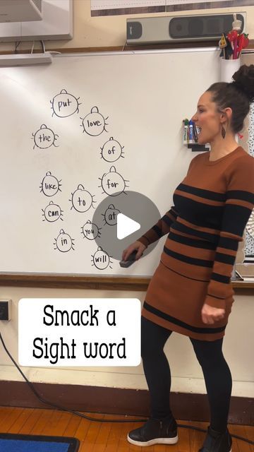 Amanda Tessier on Instagram: "What word will be last?? 🐞 Just a simple way to practice sight words! #kindergarten #sightwords #flyswatter #kindergartenteacher #kindergartenteachers #teacher #teachers #teachersofig #classroomgames" How To Teach Sight Words Kindergarten, Literacy Games Kindergarten, Orton Gillingham Games, Phonics Games Kindergarten, Sight Word Wall, Kindergarten Sight Word Games, Kindergarten Sight Words List, Spelling Word Practice, Sight Words Kindergarten Activities