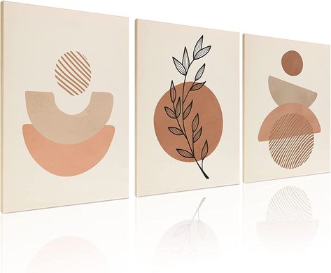 Boho Minimalist Wall Art Set - Modern Framed Canvas Prints Featuring Bohemian Style, Geometric Figures, and Abstract Art - Ideal for Home or Office Wall Decor (12"x16", Set of 3) Amazon Home Must Haves, Geometric Botanical, Boho Canvas Art, Home Must Haves, Boho Frame, Geometric Figures, Boho Minimalist, Wall Art Bedroom, Home Office Ideas